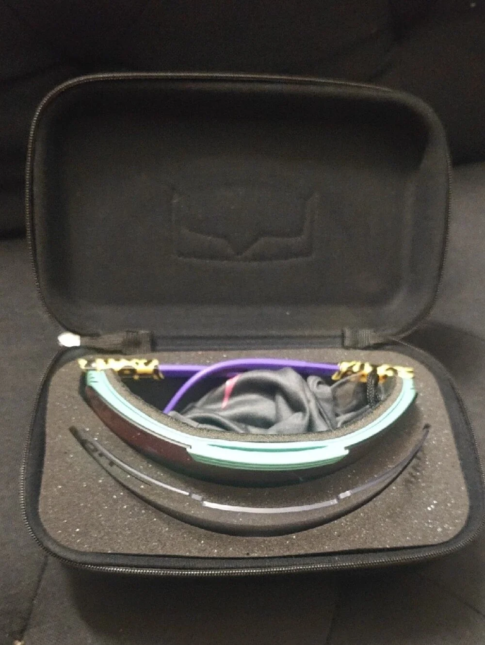 Pit Viper Purple-Teal Leopard Accented Shield Sunglasses